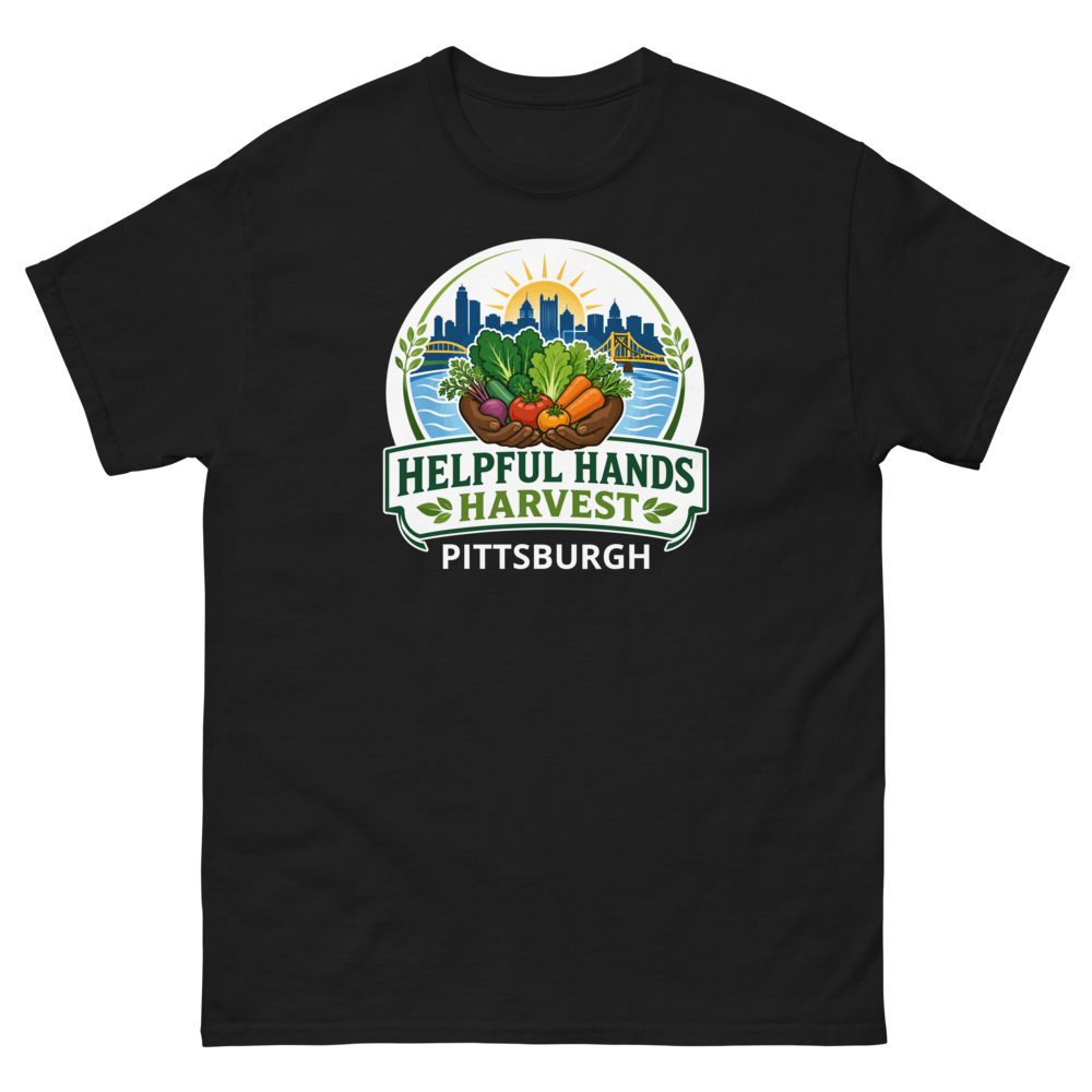 Alternate black Helpful Hands Harvest T-shirt concept